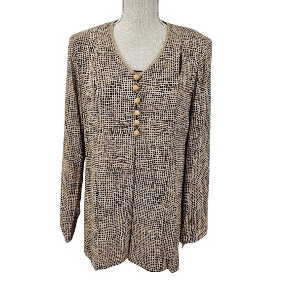 Platinum Dorothy Schoelen Abstract Tank Jacket Set Women's Size P XS Art To Wear - Picture 2 of 16